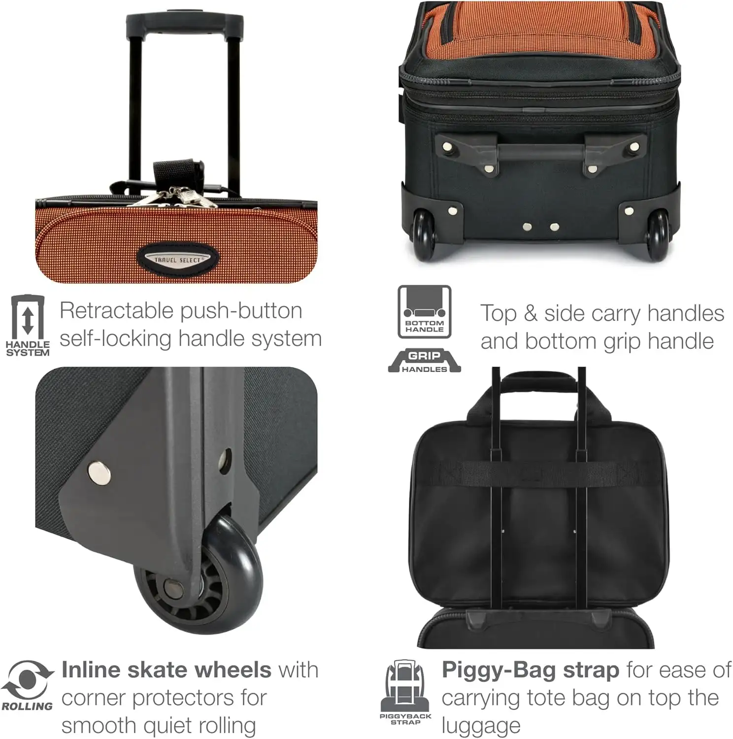 Travel Select Amsterdam Expandable Rolling Upright Luggage, Orange, 4-Piece Set - 81UqG1CZaDL._AC_SL1500_